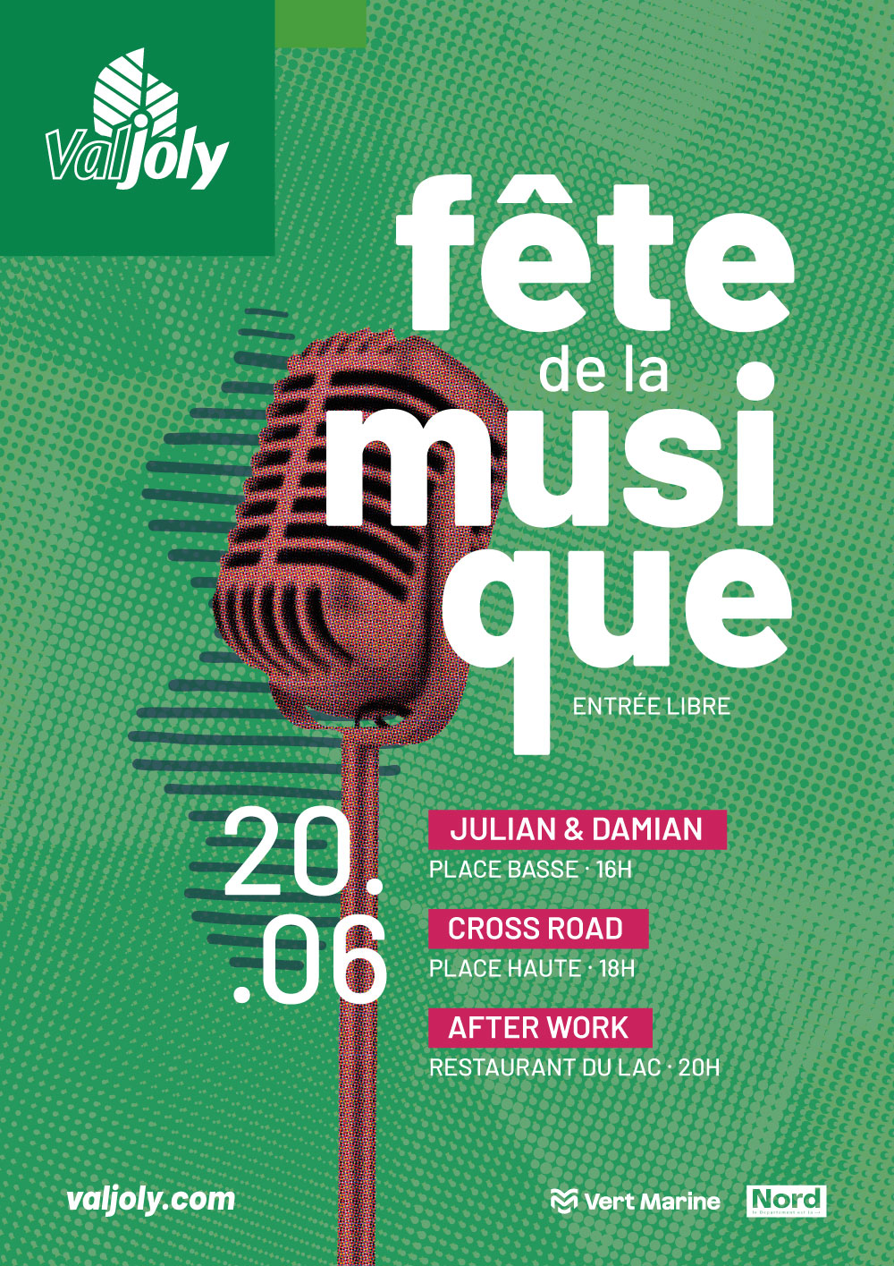 Affiche Fête de la musique 20 juin au ValJoly